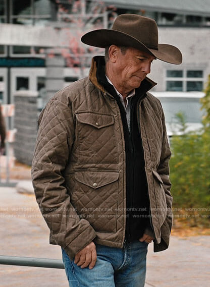 John’s quilted jacket with corduroy collar on Yellowstone