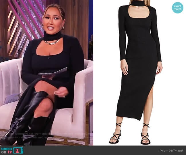 Kenny Rib-Knit Cutout Dress by Jonathan Simkhai worn by Adrienne Houghton on The Real