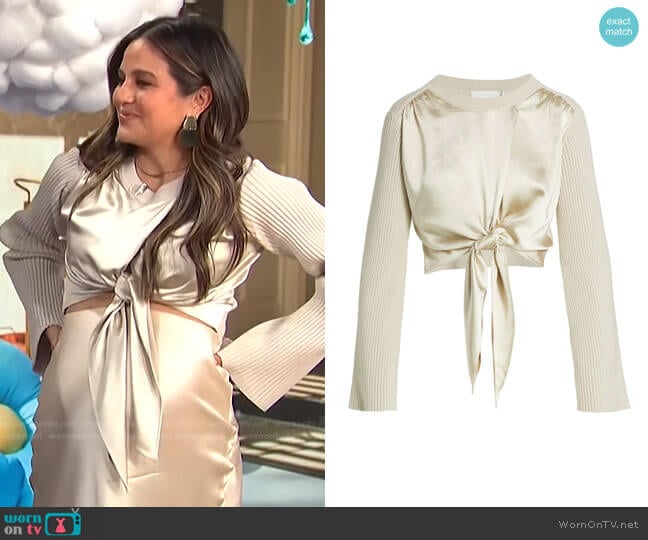 Marcela Tie-Front Top by Jonathan Simkhai worn by Erin Lim on E! News