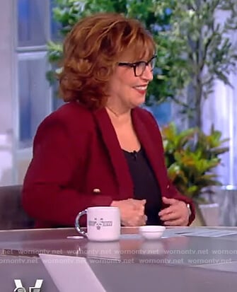 Joy’s burgundy double breasted blazer on The View