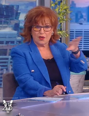 Joy’s blue double breasted blazer on The View