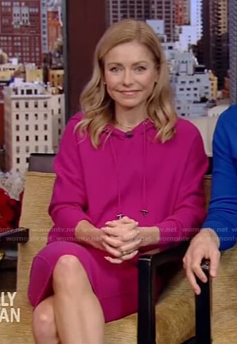 Kelly’s pink hooded dress on Live with Kelly and Ryan