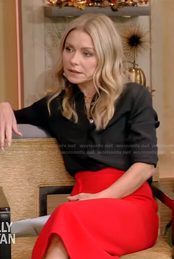 Kelly’s red pencil skirt on Live with Kelly and Ryan