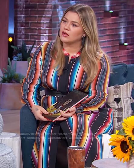 Kelly’s stripe midi dress on The Kelly Clarkson Show