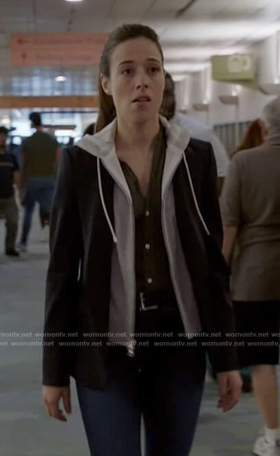 Kim’s hoodie blazer on Chicago PD