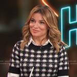 Kit’s black check short sleeve sweater on Access Hollywood