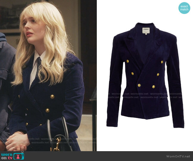 Kaydence Double-Breasted Corduroy Jacket by L'Agence worn by Audrey Hope (Emily Alyn Lind) on Gossip Girl