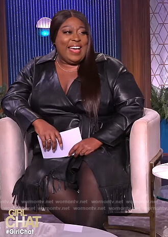 Loni’s black leather fringe dress on The Real