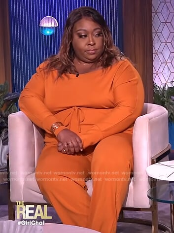 Loni’s orange jumpsuit on The Real