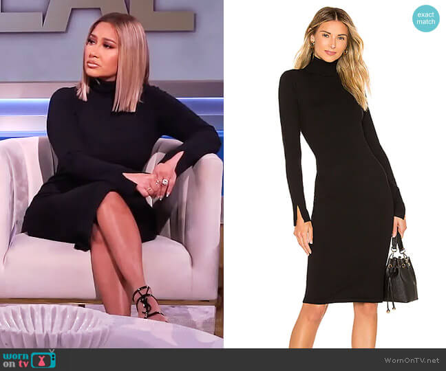 Vik Turtleneck Dress by AFRM worn by Adrienne Houghton on The Real