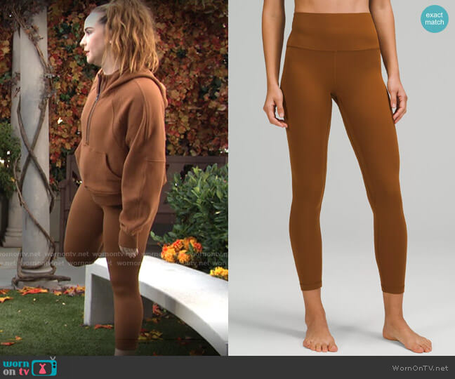 Lululemon Align Tights in Copper Brown worn by Mariah Copeland (Camryn Grimes) on The Young and the Restless