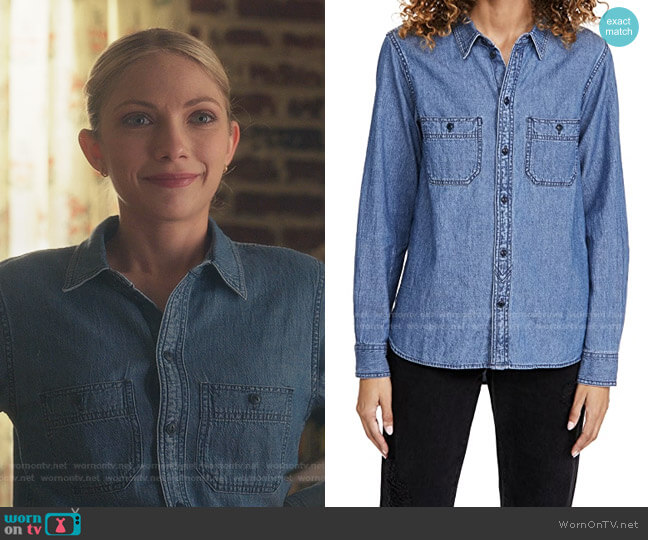 Classic Chambray Button Down Shirt by Madewell worn by Kate Keller (Tavi Gevinson) on Gossip Girl
