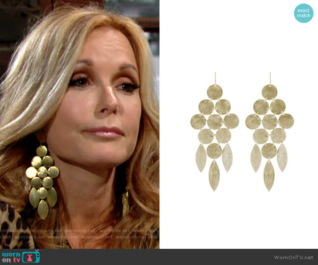 Marcia Moran Beatrix Classic Statement Chandelier Earrings worn by Lauren Fenmore (Tracey Bregman) on The Young and the Restless