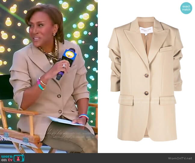 Fitted Single-Breasted Button Blazer by Michael Kors worn by Robin Roberts on Good Morning America