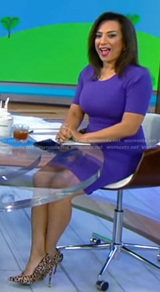 Michelle Miller’s purple dress on CBS Saturday Morning