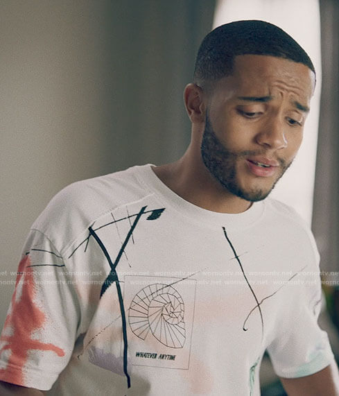 Mikah's abstract print tee on Queen Sugar