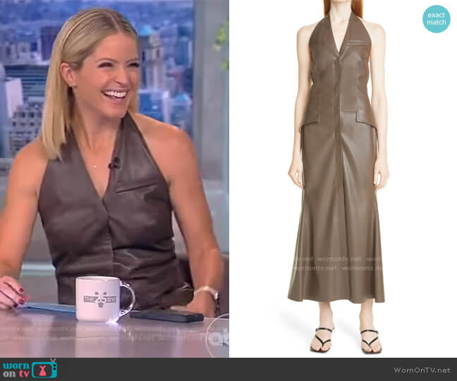 Massey Sleeveless Faux Leather Dress by Nanushka worn by Sara Haines on The View