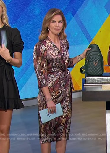 Natalie's metallic snake print dress on The Talk