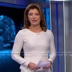 Norah’s white tweed dress on CBS Evening News