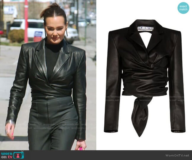 Cropped Cutout Blazer by Off-White worn by Meredith Marks on The Real Housewives of Salt Lake City