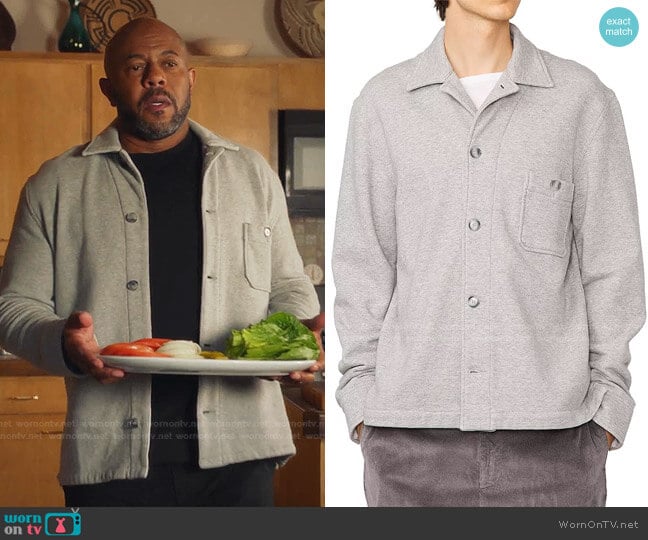 Sydney Fleece Overshirt by Officine Générale worn by Rockmond Dunbar on 9-1-1