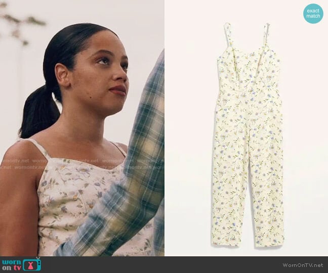 Old Navy Maternity Floral Linen Blend Jumpsuit worn by Darla (Bianca Lawson) on Queen Sugar