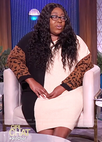 Loni's mixed print sweater dress on The Real