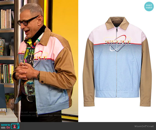 Printed Bomber Jacket by Prada worn by Jeff Goldblum on The Drew Barrymore Show