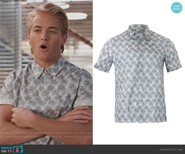 Palm Print Shirt by PS Paul Smith worn by Mac Morris (Mitchell Hoog) on Saved By The Bell