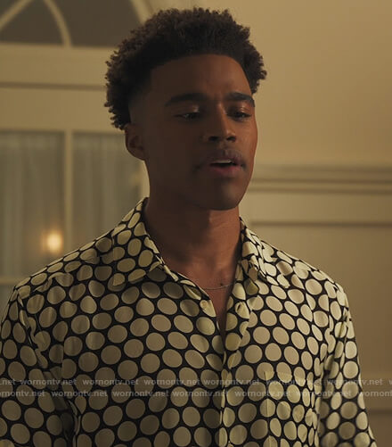 Quincy’s polka dot shirt on Our Kind of People
