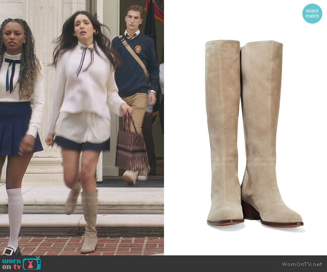 WornOnTV: Luna's beige cowboy cardigan and boots on Gossip Girl