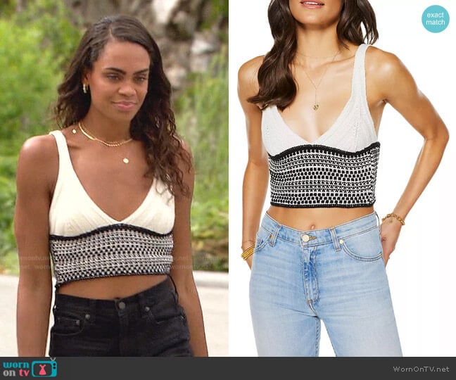  Jenna Cropped Knit Tank Top by Ramy Brook worn by Michelle Young on The Bachelorette