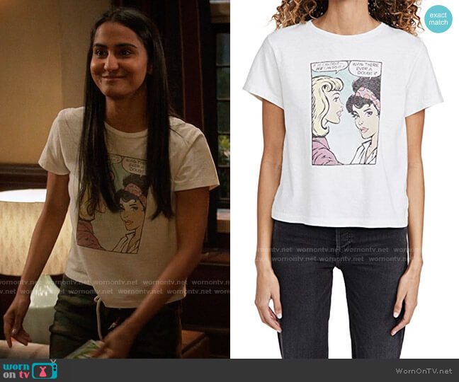 Re/Done We Can Do It Classic Tee worn by Bela Malhotra (Amrit Kaur) on The Sex Lives of College Girls
