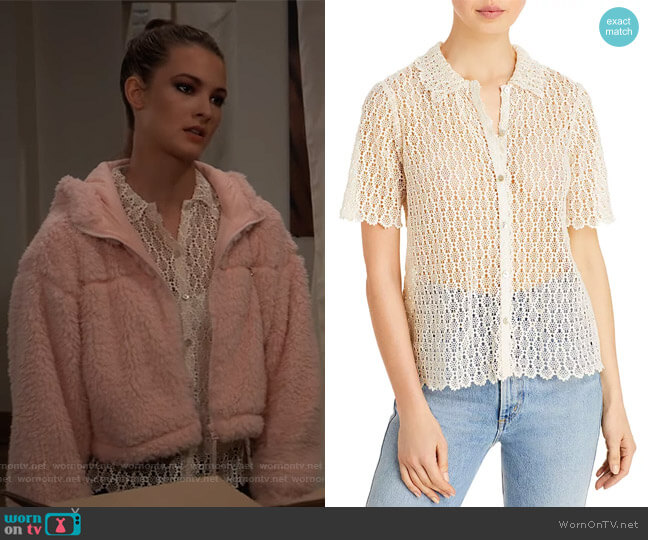 Pina Embroidered Lace Button Front Shirt Rebecca Taylor worn by Esme (Avery Kristen Pohl) on General Hospital