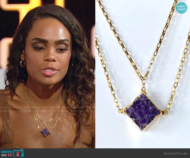 Lorelei Necklace by Robyn Rhodes worn by Michelle Young on The Bachelorette