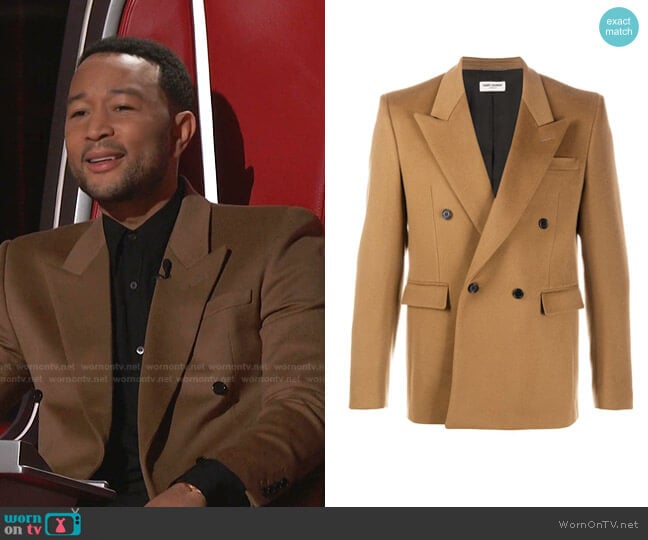 Double-Breasted Blazer by Saint Laurent worn by John Legend on The Voice