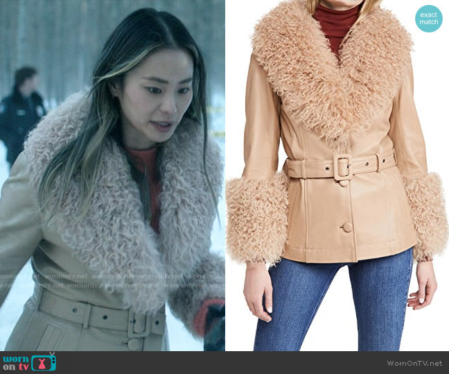 Saks Potts Shorty Shearling Jacket worn by Molly Park (Jamie Chung) on Dexter New Blood