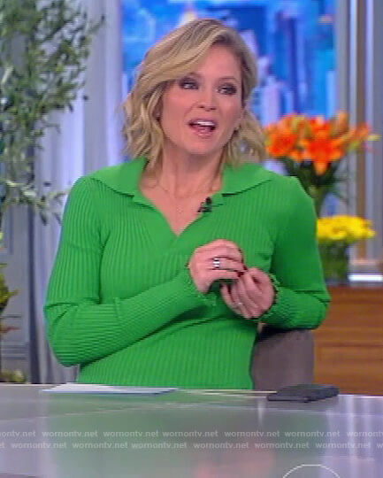 Sara’s green ribbed polo dress on The View