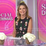 Savannah’s black floral sleeveless dress on Today