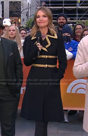 Savannah’s black military coat on Today