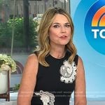 Savannah’s black applique sleeveless dress on Today