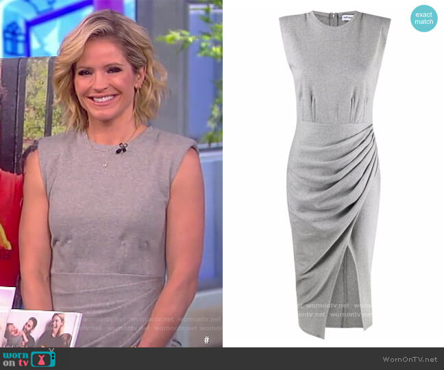 Ruched cotton-blend jersey midi dress by Self Portrait worn by Sara Haines  on The View