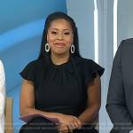 Sheinelle’s black ruffled tie neck jumpsuit on Today