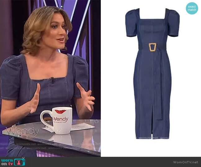 Denim Candelaria Dress by Shoshanna worn by Elizabeth Wagmeister on The Wendy Williams Show