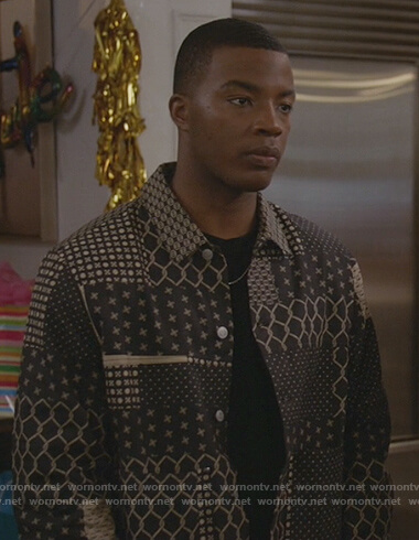 Spencer’s black mixed print jacket on All American