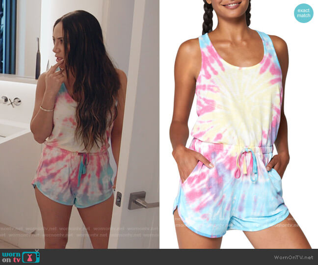 Perfect Tie-Dye Lounge Romper by Spiritual Gangster worn by Melissa Gorga  on The Real Housewives Ultimate Girls Trip