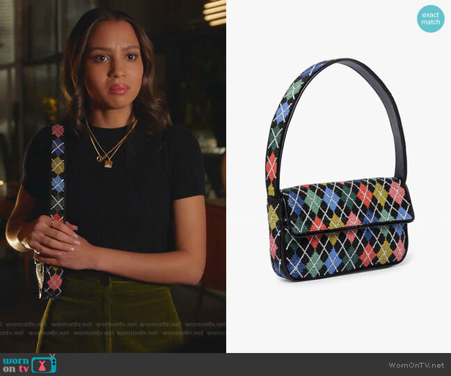 Tommy Beaded Shoulder Bag by Staud  worn by May Grant (Corinne Massiah) on 9-1-1