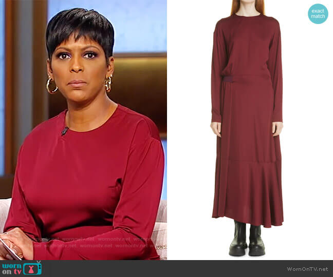 Dorothy Draped Crepe Midi Dress by Stella McCartney worn by Tamron Hall on Tamron Hall Show