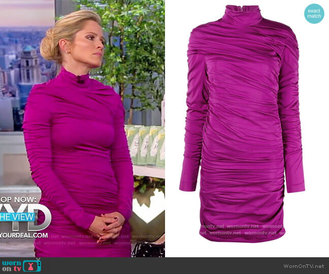 WornOnTV: Sara’s pink ruched mini dress on The View | Sara Haines ...