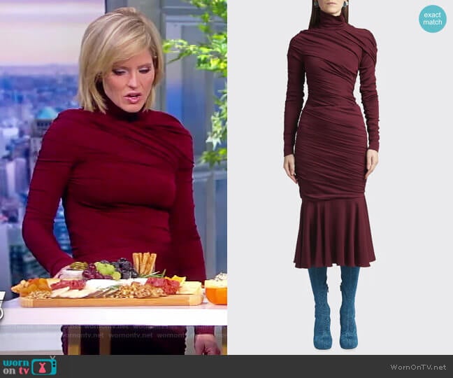 Faye high-neck ruched-jersey Top and Skirt by Stella McCartney worn by Sara Haines on The View